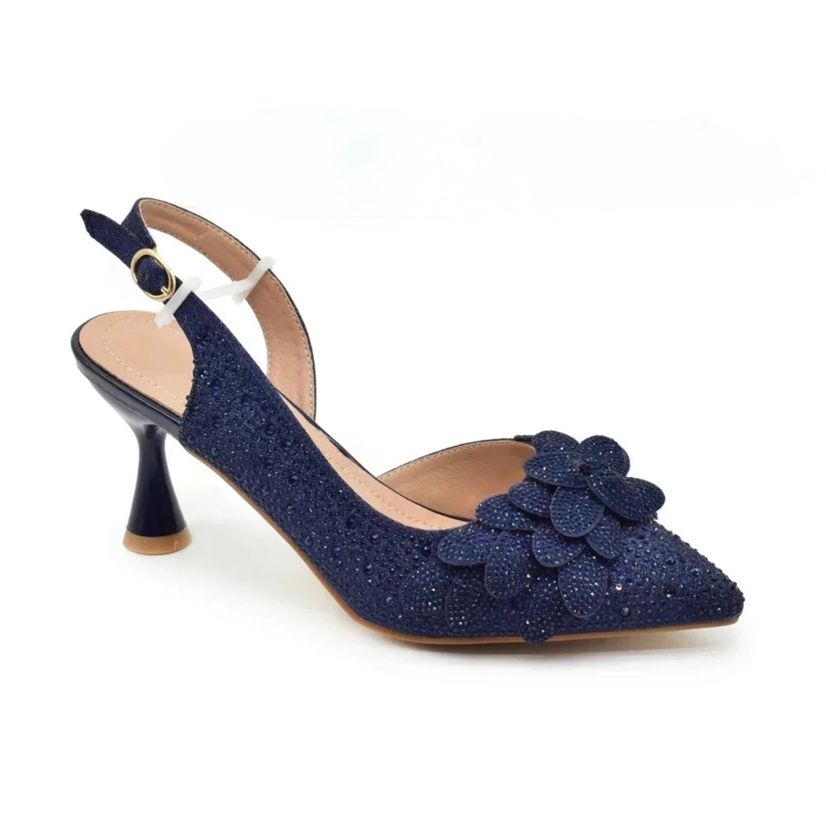 Luxe Floral Glitter Heels & Beaded Handbag Set