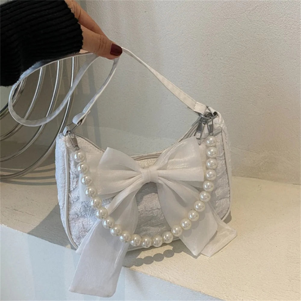 Pearl Bow Shoulder Bag