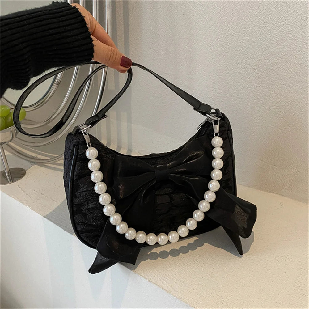 Pearl Bow Shoulder Bag