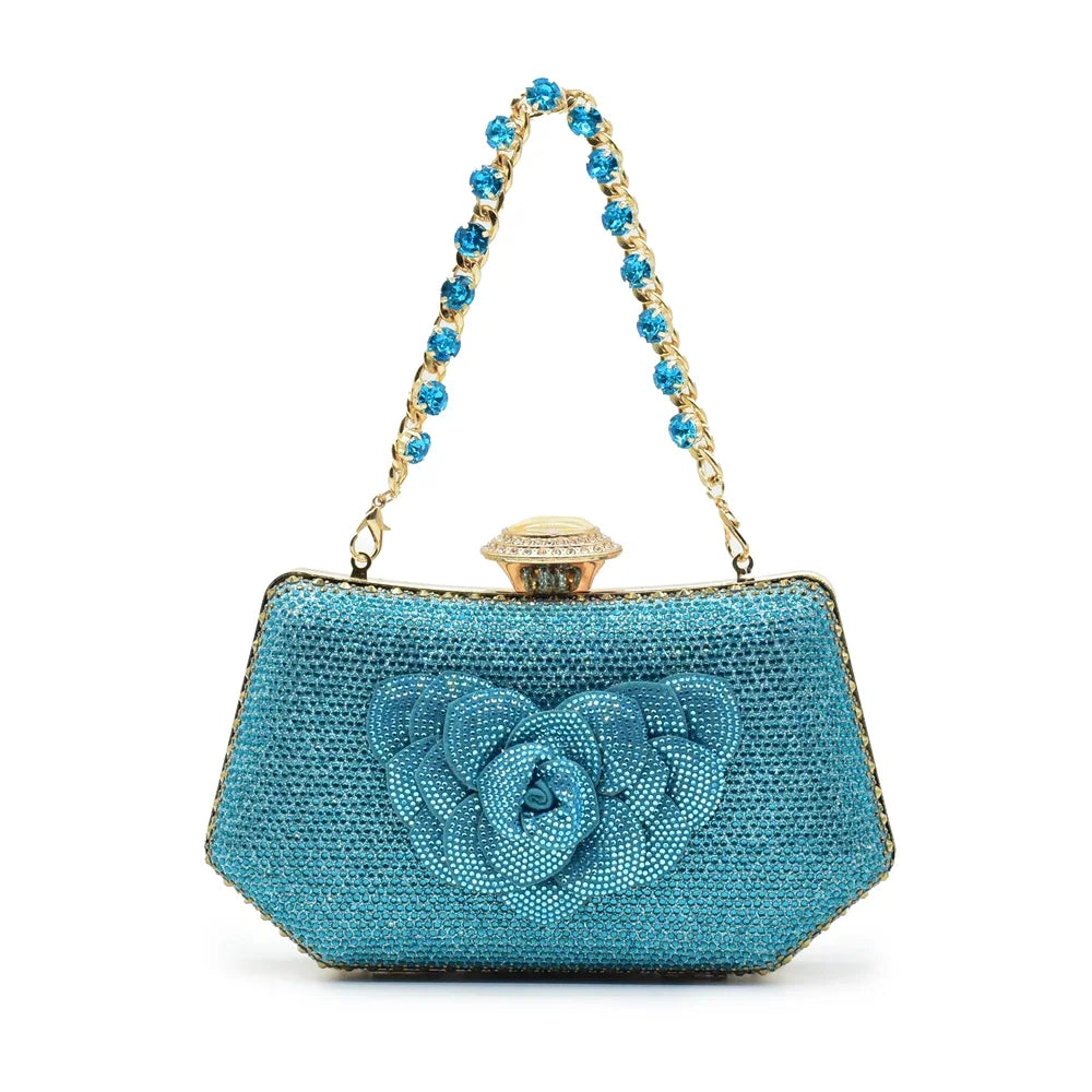 Floral Sparkle Slingback Heels & Matching Handbag Set