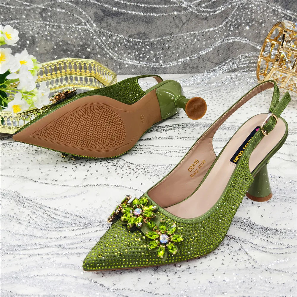 Rhinestone Heel and Bag Set