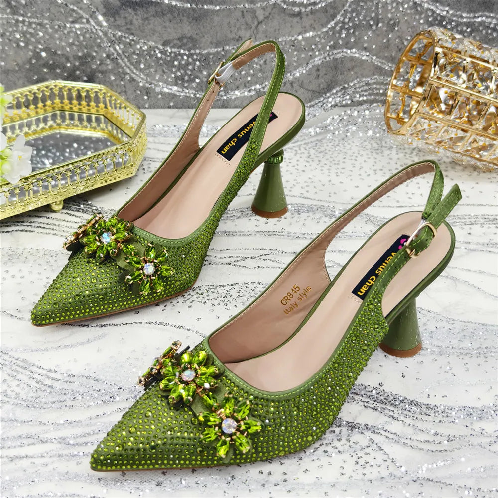 Rhinestone Heel and Bag Set