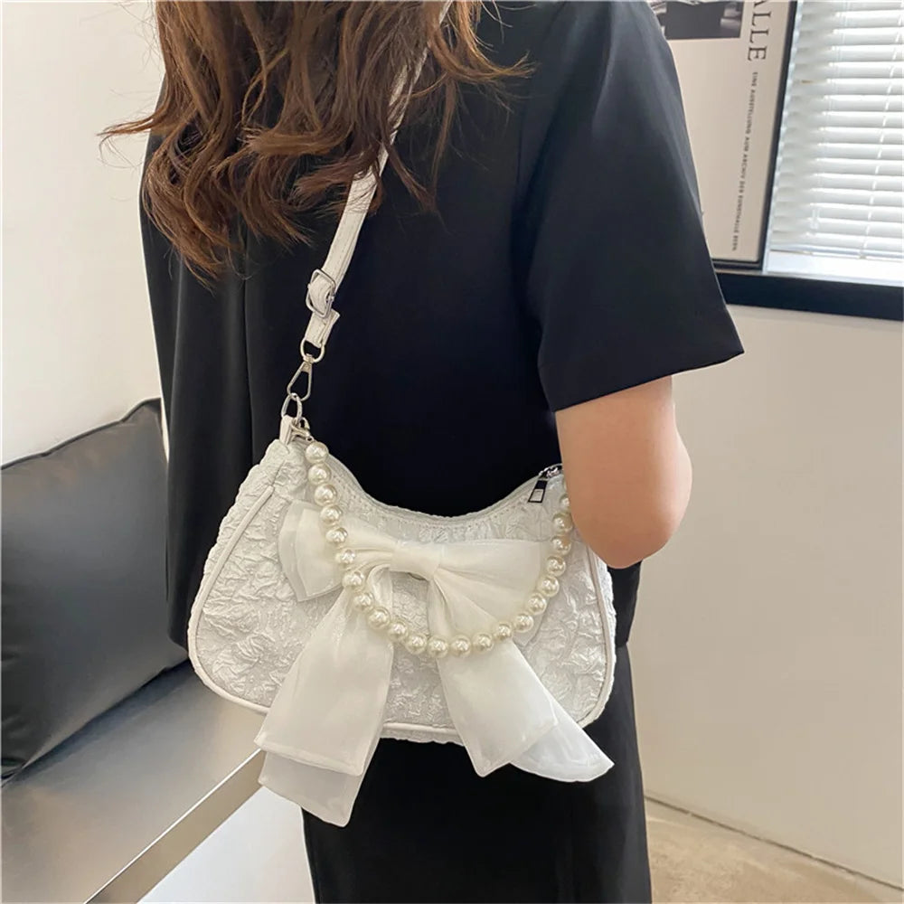 Pearl Bow Shoulder Bag