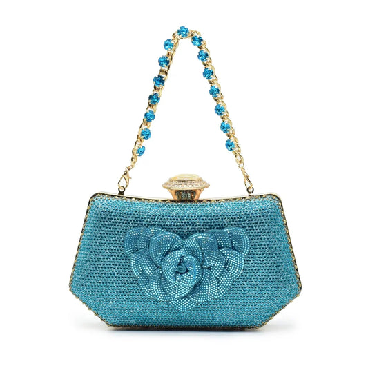 Floral Sparkle Slingback Heels & Matching Handbag Set