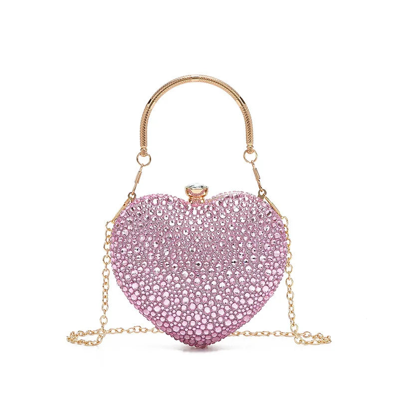 Sparkling Heart-Shaped Evening Bag