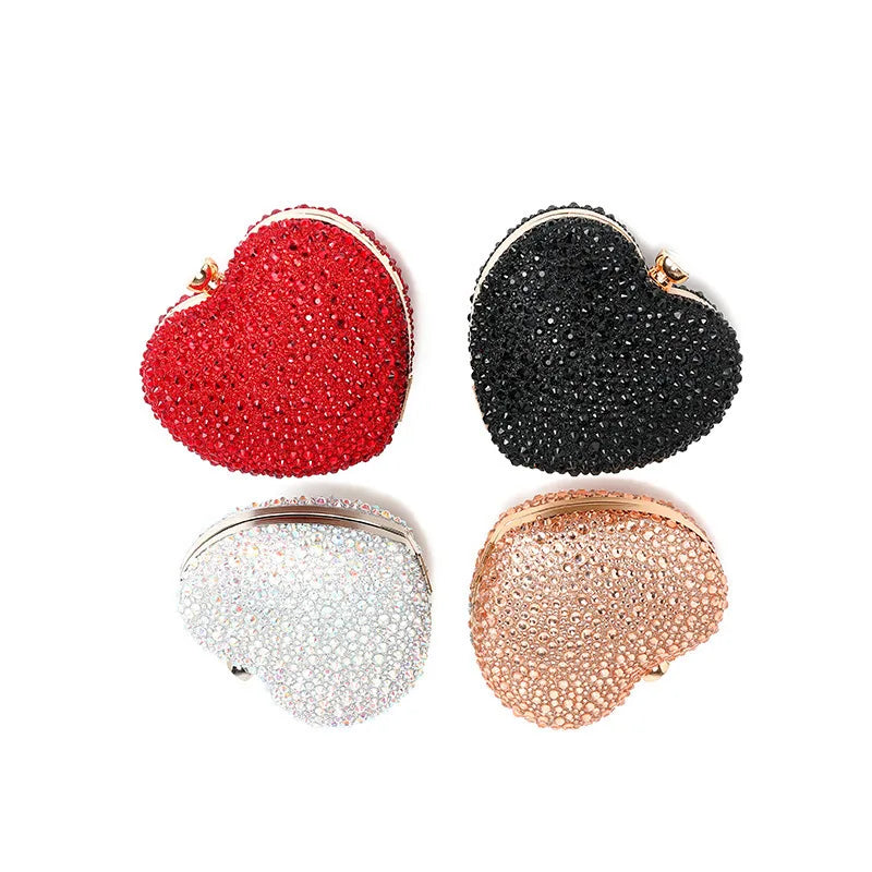 Sparkling Heart-Shaped Evening Bag