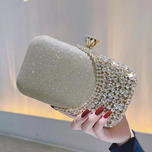 Glamorous Crystal-Embellished Evening Clutch
